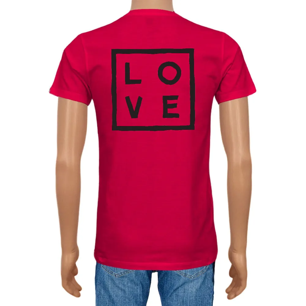 Men's T-shirt Plain V-Neck Cherry red - Love Concept Store