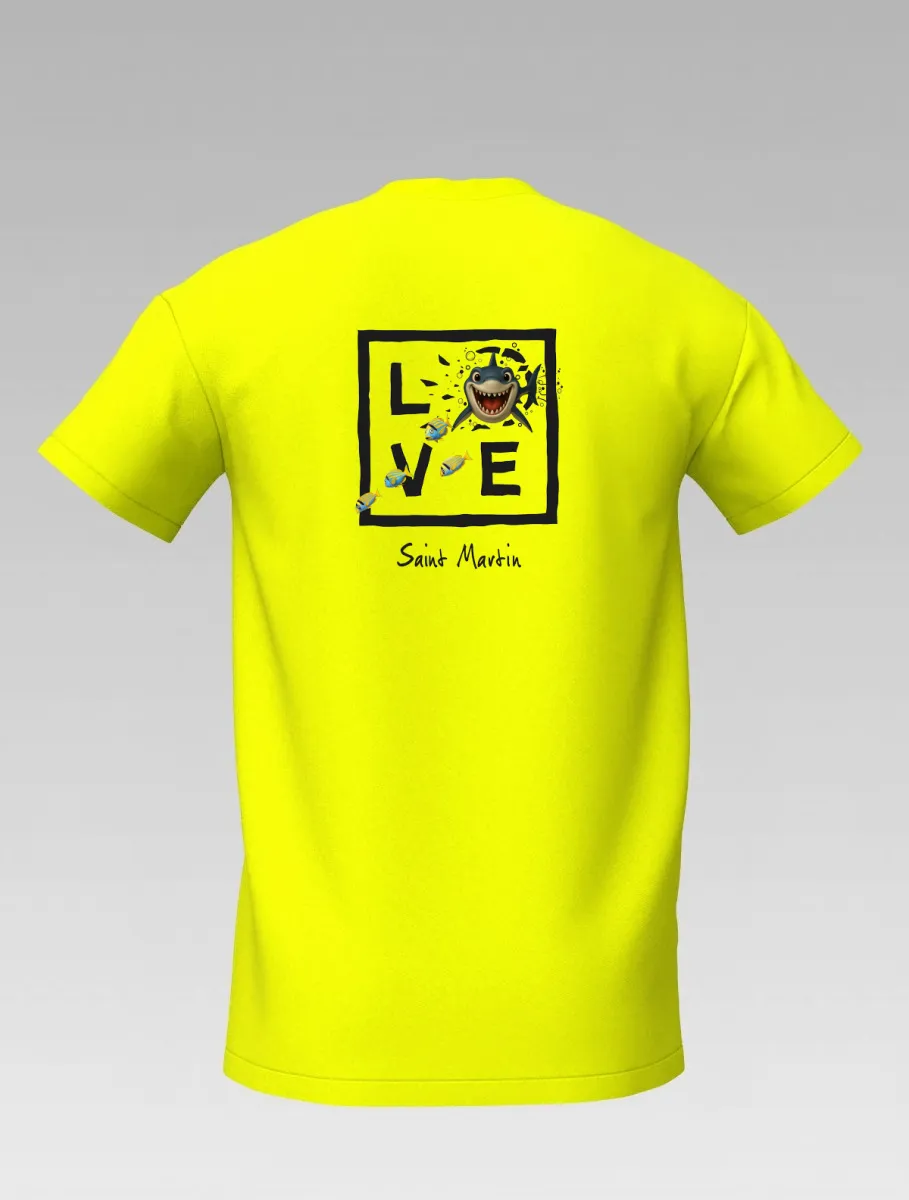 Children’s Yellow T-Shirt – Caribbean Shark – Signature St Barth & St Martin