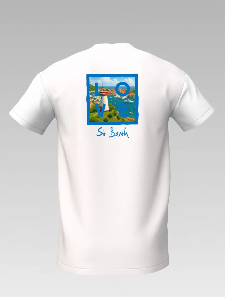 Kids’ White T-shirt – St Barth Signature – LOVE Edition Gustavia Harbor