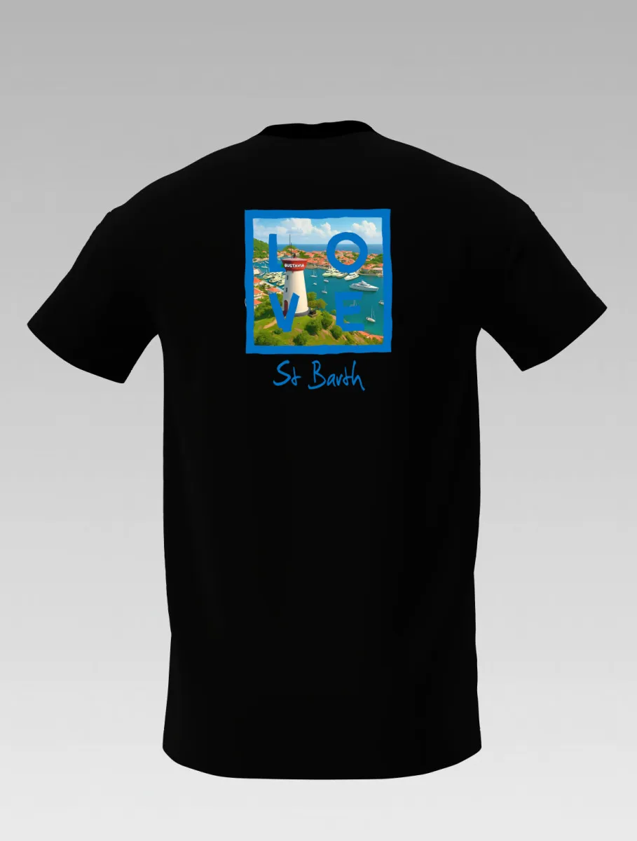 Kids’ Black T-shirt – St Barth Signature – LOVE Edition Gustavia Harbor