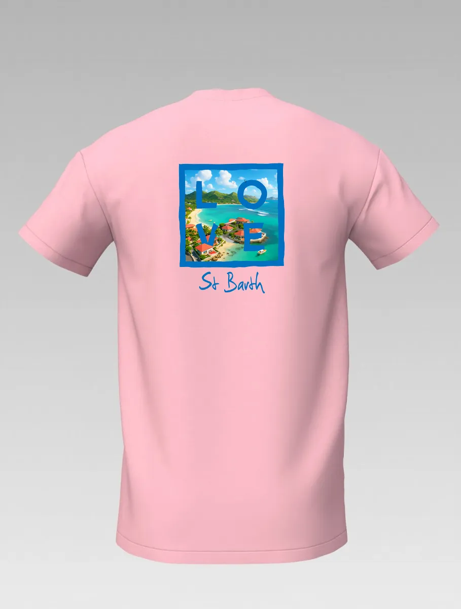 Kids’ Pink T-shirt – St Barth Signature – LOVE Edition La Costa de St Barth