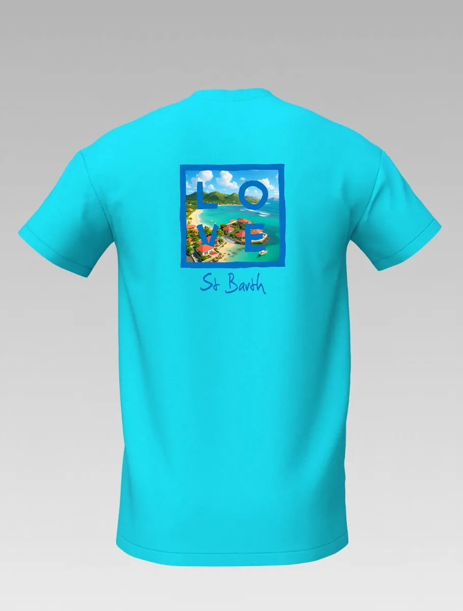 Kids’ Turquoise T-shirt – St Barth Signature – LOVE Edition La Costa de St Barth