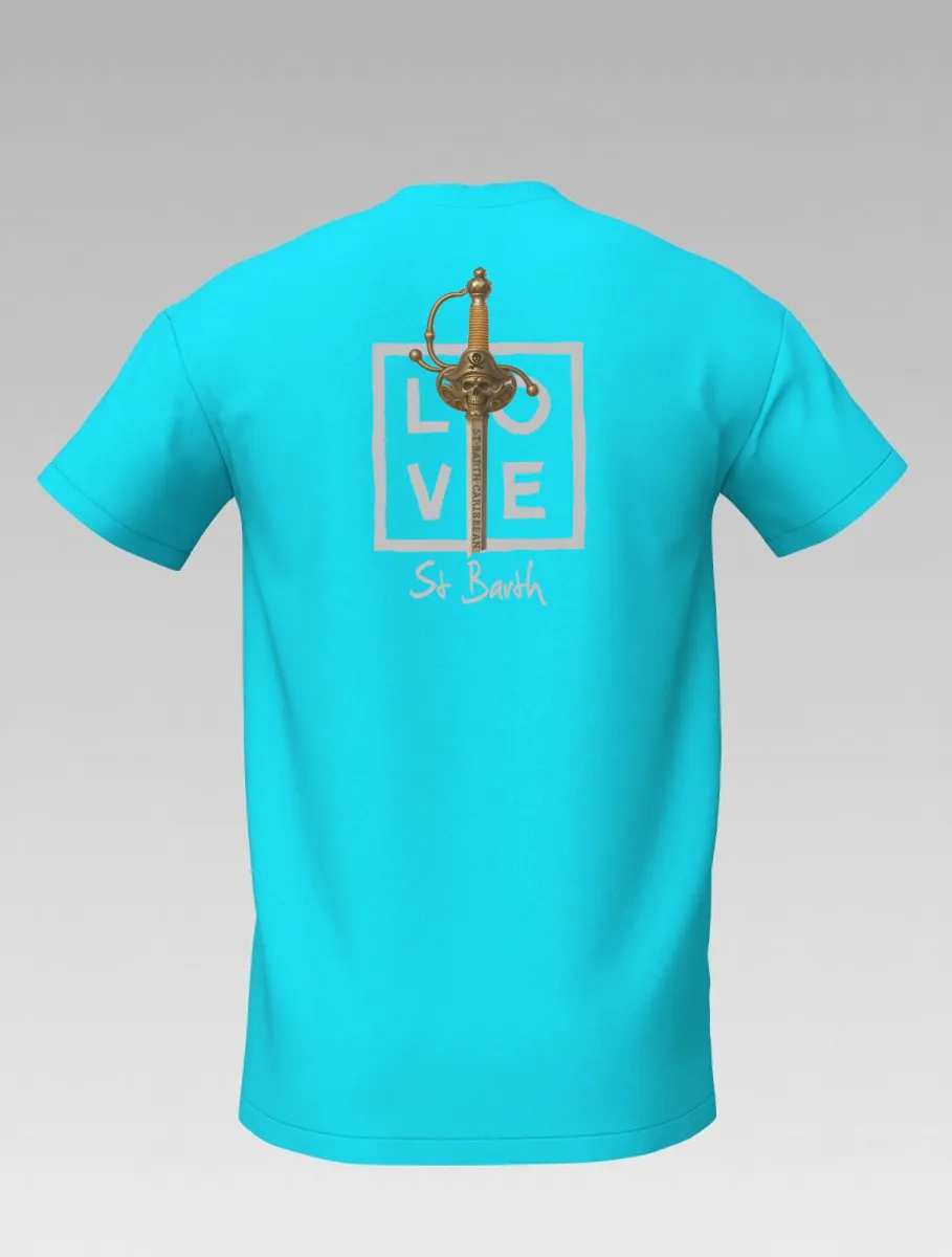 Turquoise Children's T-shirt – "Pirate Spirit" – Signature LOVE – Pirate Collection: Adventure & Style for Young Cabin Boys