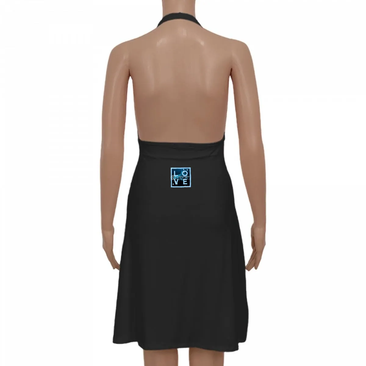 Marilyn Dress – Black– Free Size Logo Animals Flex