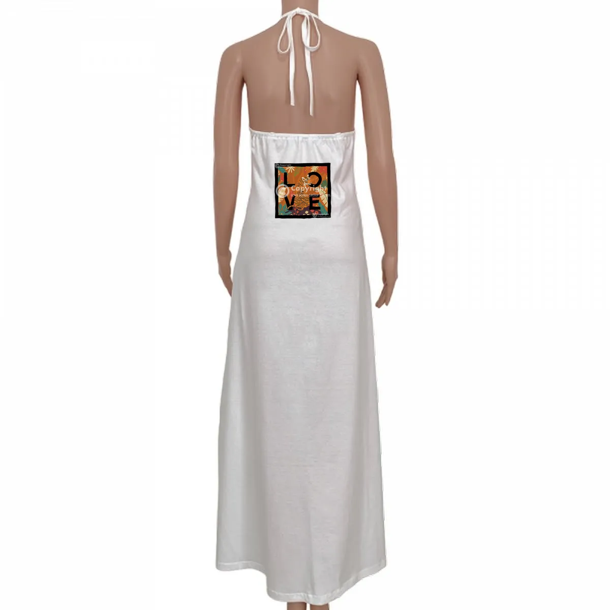 Valentina Dress – White Logo Art Flex Animals