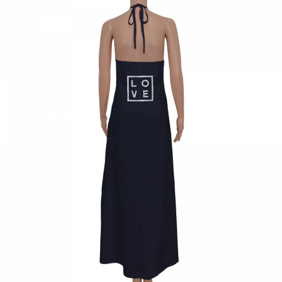 Valentina Dress – Navy blue Logo Metal Print