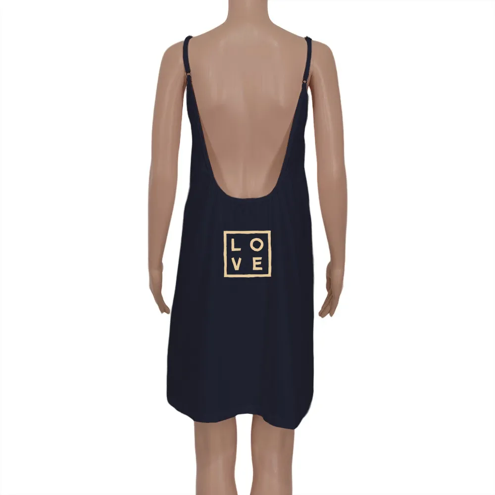 Dress Calia – Navy blue - Logo Classic print