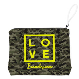 Large Neon Yellow Camo Pouch