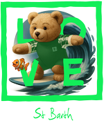 Green Surfing Bear St Barth