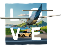 White Airport LOVE - with sky